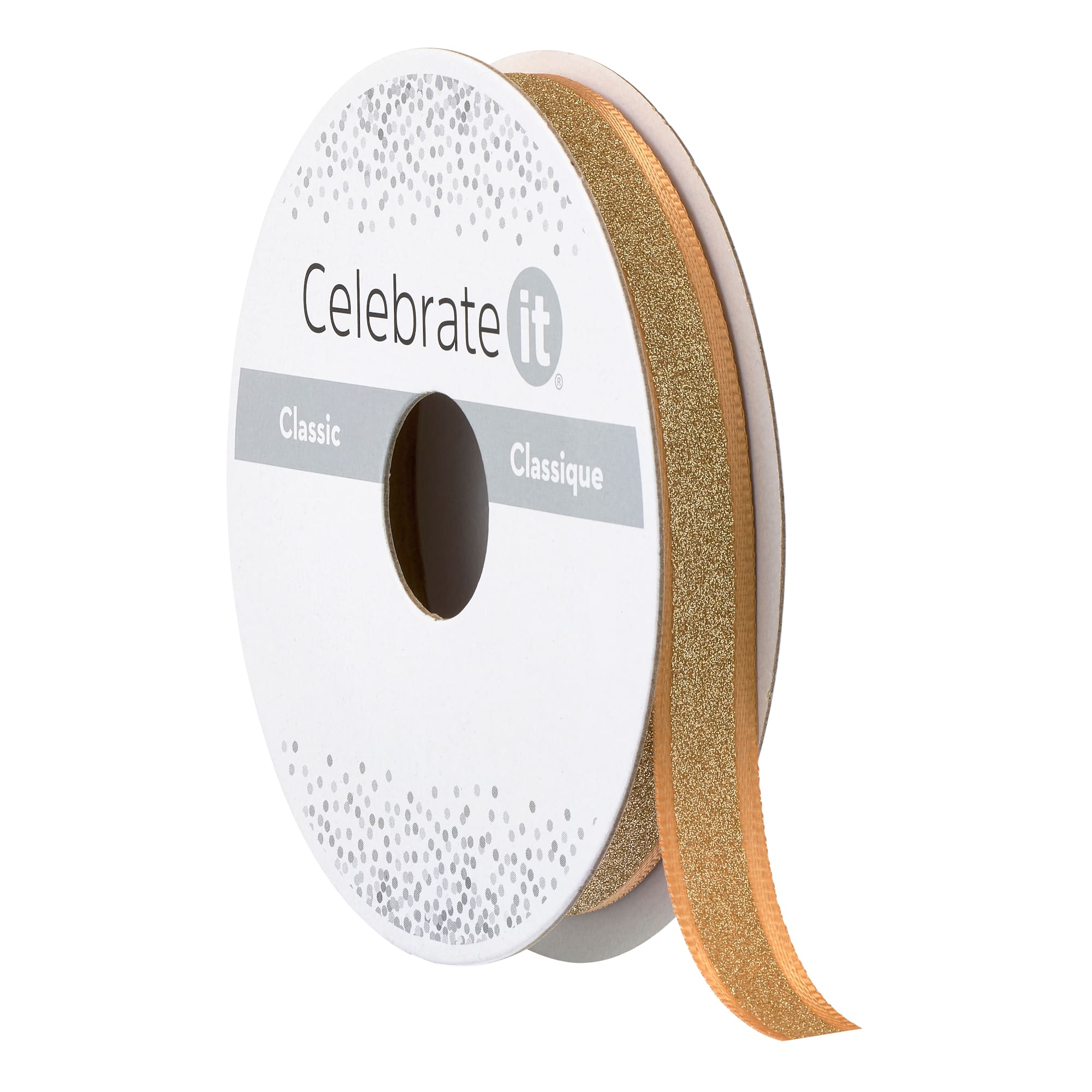 3/8" x 7yd. Satin Glitter Ribbon by Celebrate It